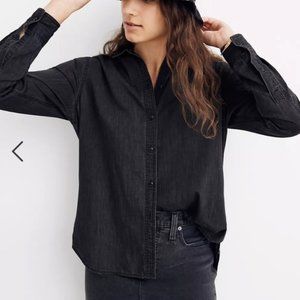 Madewell Black Wash Denim button down